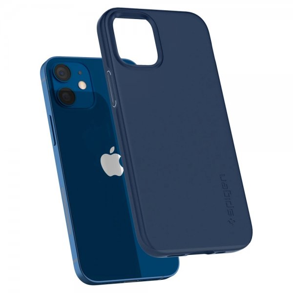 Spigen iPhone 12 Mini Skal Thin Fit Deep Blue