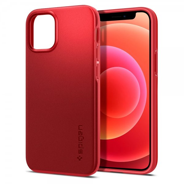 Spigen iPhone 12 Mini Skal Thin Fit Röd