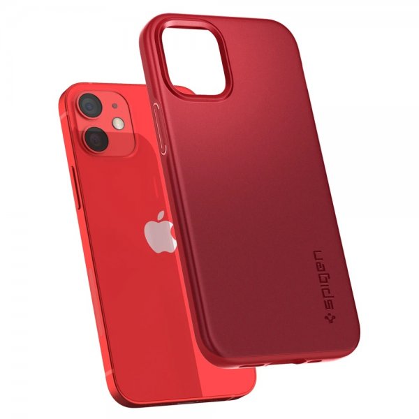 Spigen iPhone 12 Mini Skal Thin Fit Röd