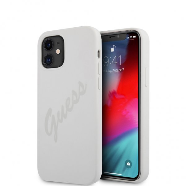 Guess iPhone 12 Mini Skal Vintage Silicone Cream