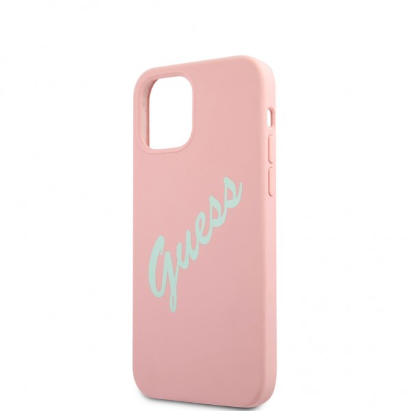 Guess iPhone 12 Mini Skal Vintage Silicone Rosa