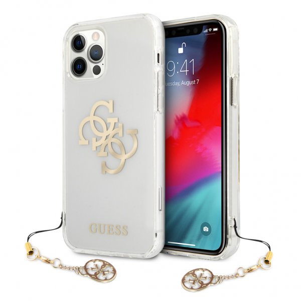 Guess iPhone 12 Pro Max Skal 4G Logo Guld Klar