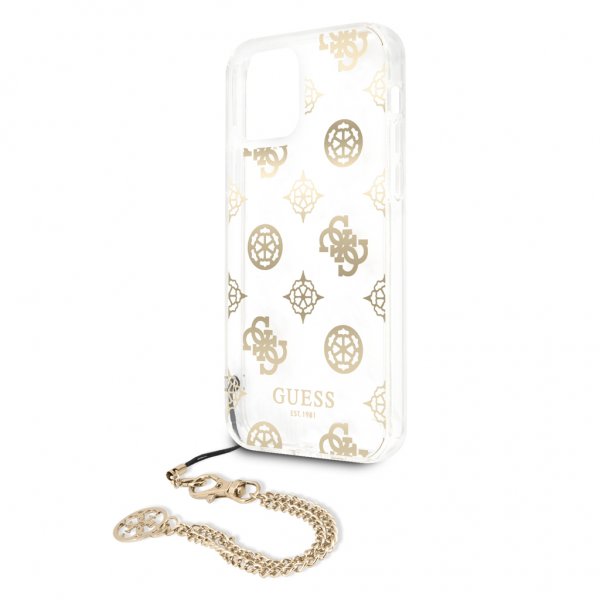 Guess iPhone 12 Pro Max Skal Chain Peony Guld
