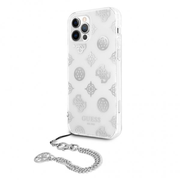 Guess iPhone 12 Pro Max Skal Chain Peony Silver