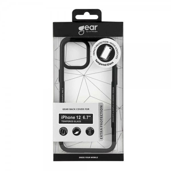 Gear iPhone 12 Pro Max Skal Härdat Glas Svart