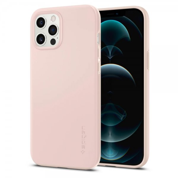 Spigen iPhone 12 Pro Max Skal Thin Fit Pink Sand
