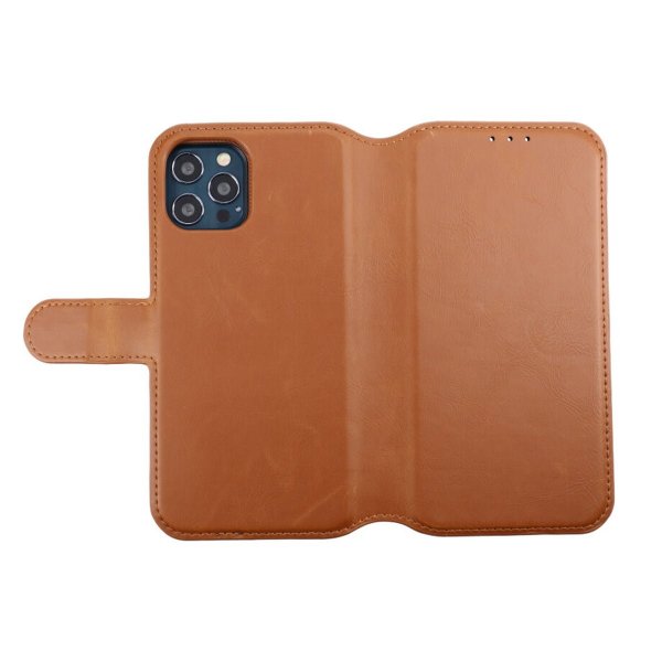 Rvelon iPhone 12/iPhone 12 Pro Fodral Magnetiskt Avtagbart Skal Brun