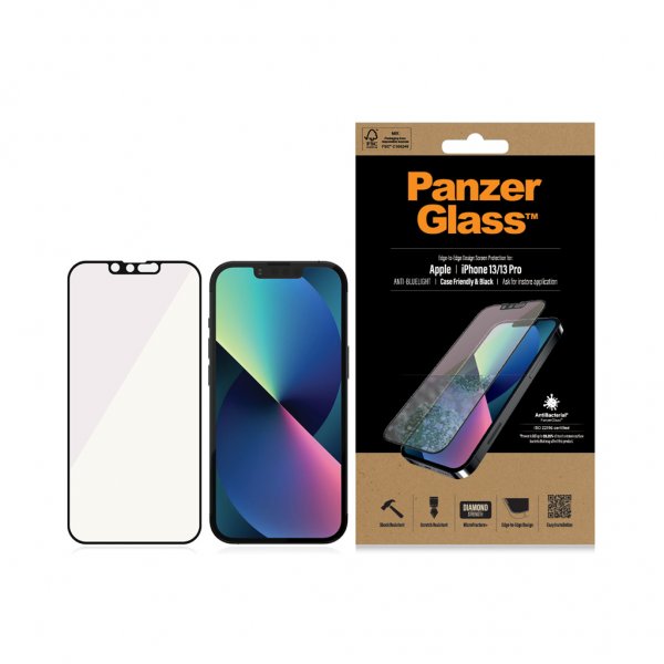 PanzerGlass iPhone 13/iPhone 13 Pro Skärmskydd Edge-to-Edge Anti-Bluelight