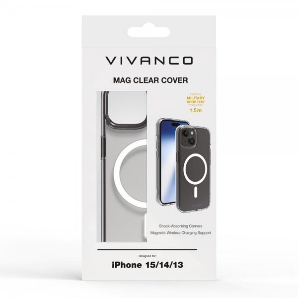 Vivanco iPhone 13/iPhone 14/iPhone 15 Skal Mag Clear Transparent