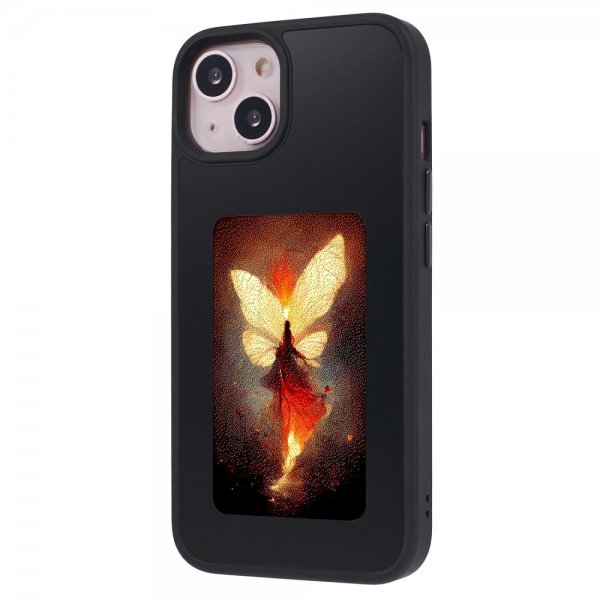 iPhone 13/iPhone 14 Skal med Inbyggd Display E Ink Case Svart