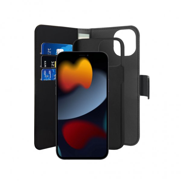 Puro iPhone 13 Mini Fodral Wallet Detachable 2 in 1 Svart
