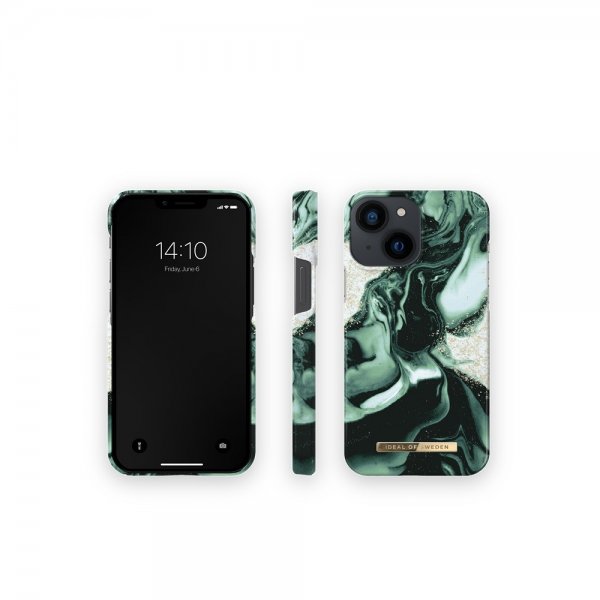 Ideal of Sweden iPhone 13 Mini Skal Fashion Case Golden Olive Marble