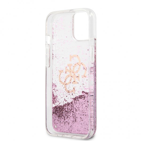 Guess iPhone 13 Mini Skal Liquid Glitter Rosa