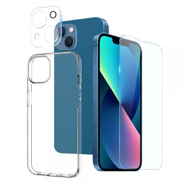 Northjo iPhone 13 Mini Skal med Skärmskydd och Kameraskydd 3-i-1