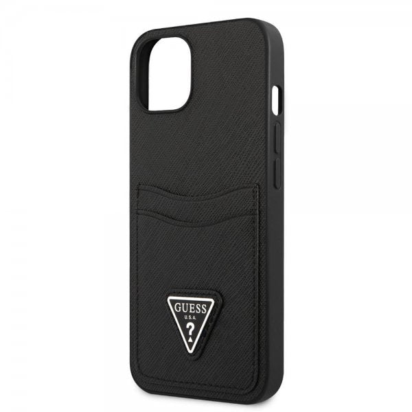Guess iPhone 13 Mini Skal Saffiano Double Cardslot Svart