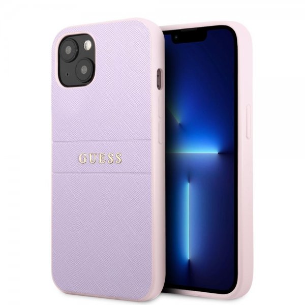 Guess iPhone 13 Mini Skal Saffiano Metal Logo Lila