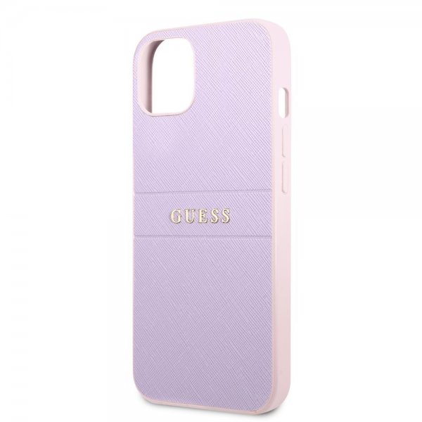 Guess iPhone 13 Mini Skal Saffiano Metal Logo Lila