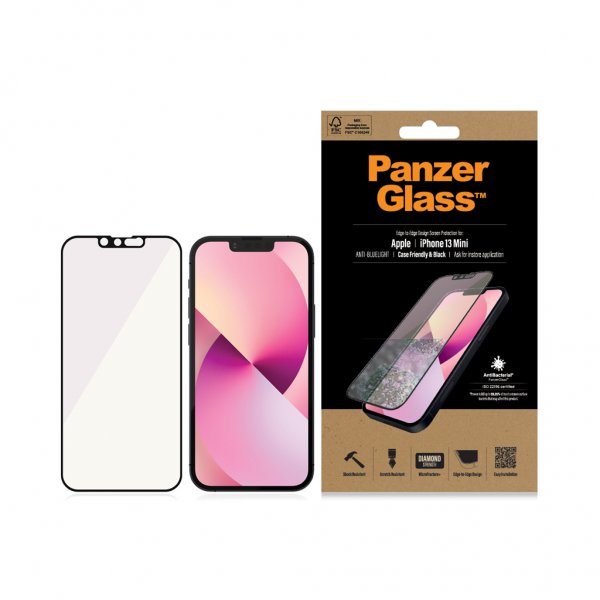 PanzerGlass iPhone 13 Mini Skärmskydd Edge-to-Edge Anti-Bluelight