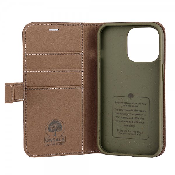 Onsala iPhone 13 Pro Fodral ECO Wallet Brun