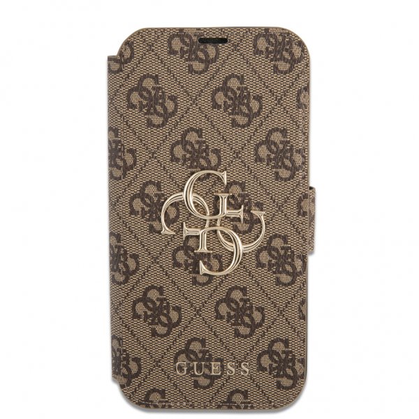 Guess iPhone 13 Pro Fodral Metal Logo Brun