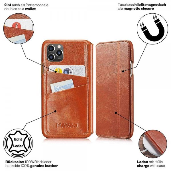 KAVAJ iPhone 13 Pro Max Fodral Dallas Brun