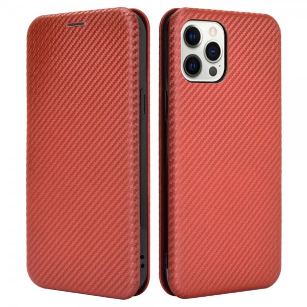 iPhone 13 Pro Max Fodral Kolfibertextur Brun