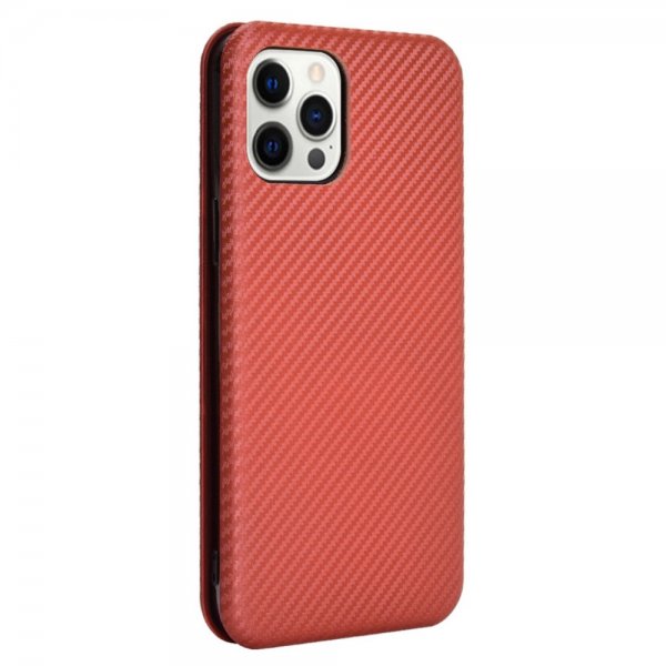 iPhone 13 Pro Max Fodral Kolfibertextur Brun