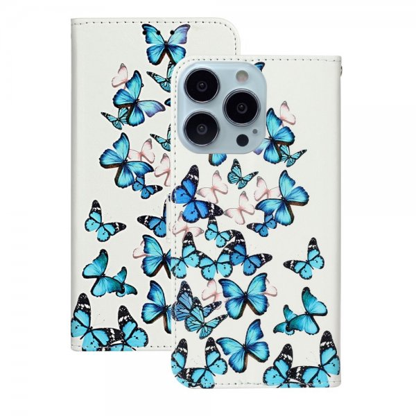 iPhone 13 Pro Max Fodral Motiv Blå Fjärilar