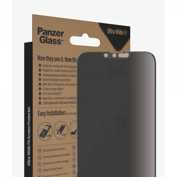 PanzerGlass iPhone 13 Pro Max/iPhone 14 Plus Skärmskydd Ultra-Wide Fit Privacy EasyAligner