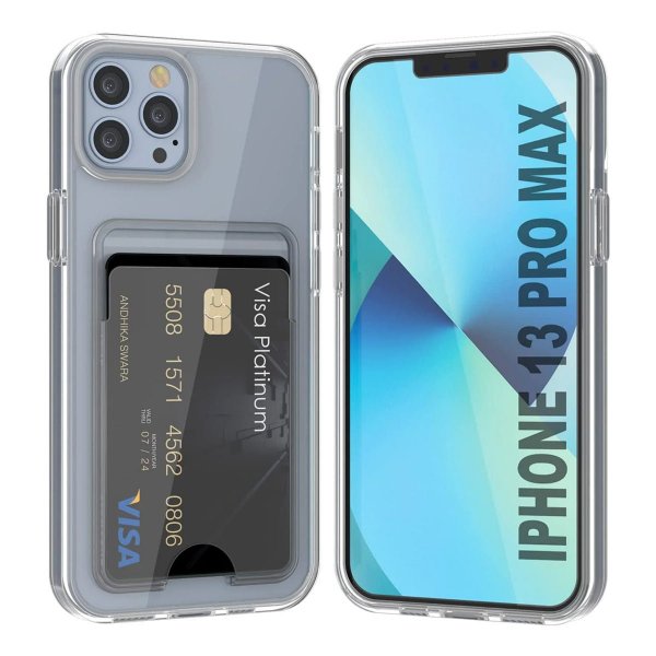 Rvelon iPhone 13 Pro Max Skal Korthållare Transparent