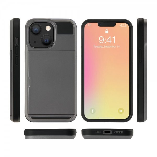 iPhone 13 Pro Max Skal Card Slide Svart