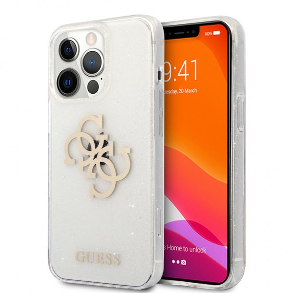 Guess iPhone 13 Pro Max Skal Full Glitter Transparent