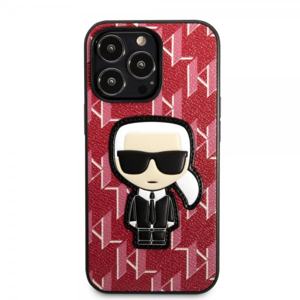 Karl Lagerfeld iPhone 13 Pro Max Skal Monogram Iconic Patch Röd