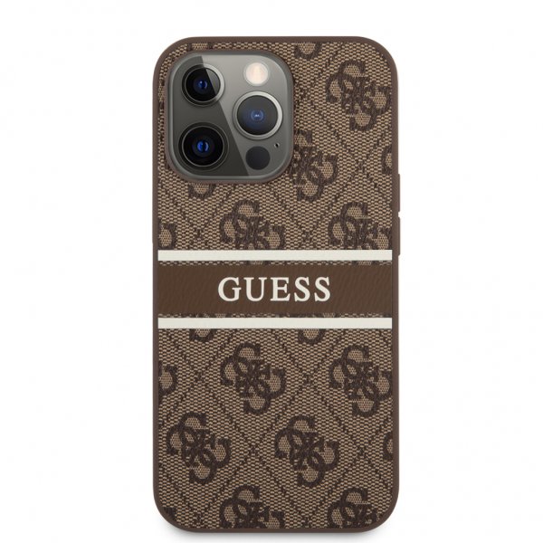 Guess iPhone 13 Pro Max Skal Printed Stripe Brun
