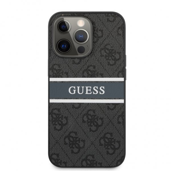 Guess iPhone 13 Pro Max Skal Printed Stripe Grå