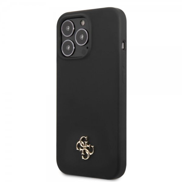 Guess iPhone 13 Pro Max Skal Silicone Metal Logo 4G Svart