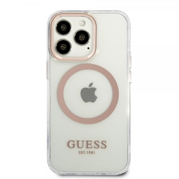 Guess iPhone 13 Pro Max Skal Transparent MagSafe Guld Transparent