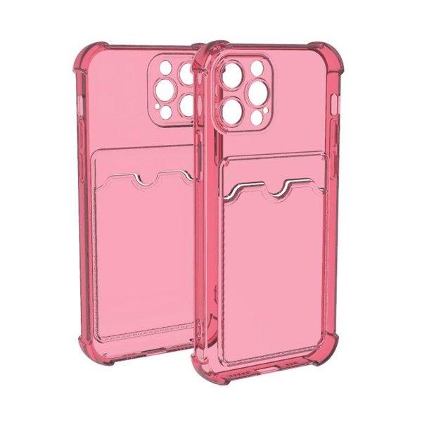 iPhone 13 Pro Max Skal Korthållare Stöttåligt Rosa