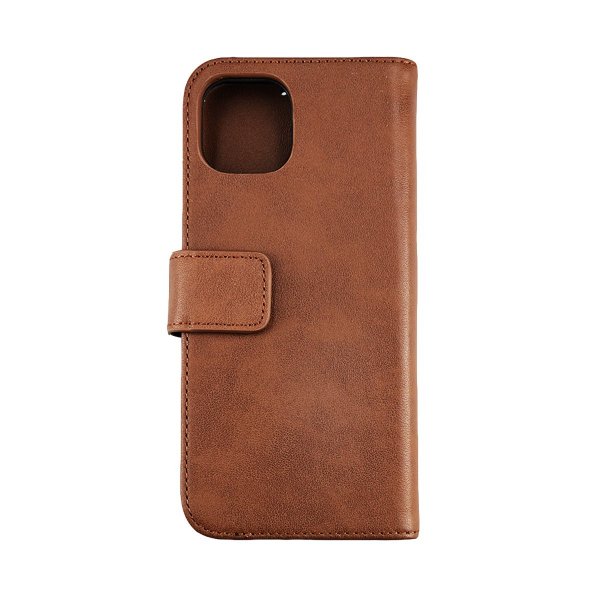 Rvelon iPhone 13 Pro Fodral Äkta läder Kortfack Brun