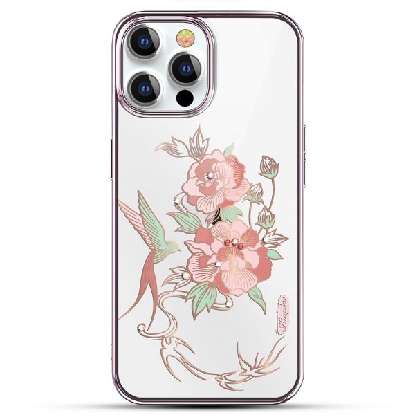 Kingxbar iPhone 13 Pro Skal Blommönster Rosa