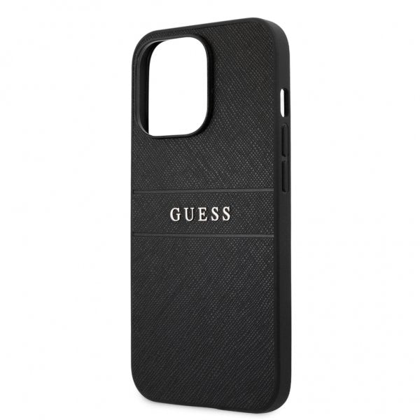 Guess iPhone 13 Pro Skal Hot Stamp Metal Logo Svart