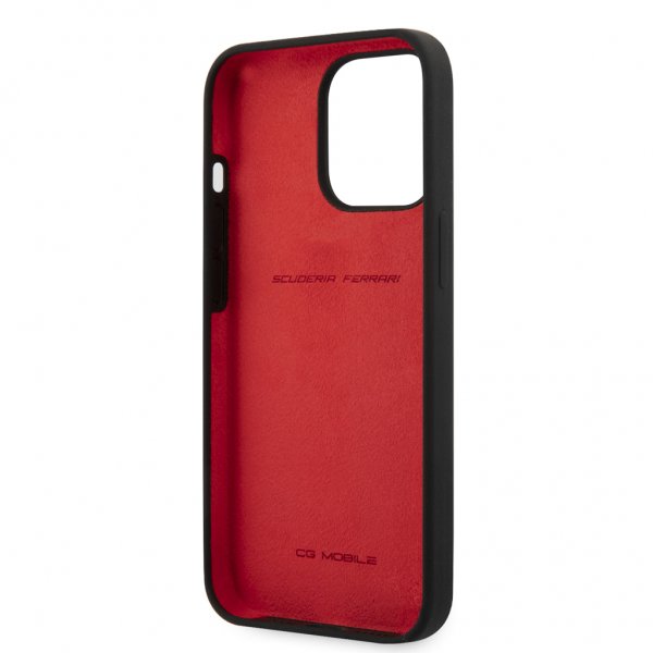 Ferrari iPhone 13 Pro Skal Liquid Silicone Metal Logo Svart