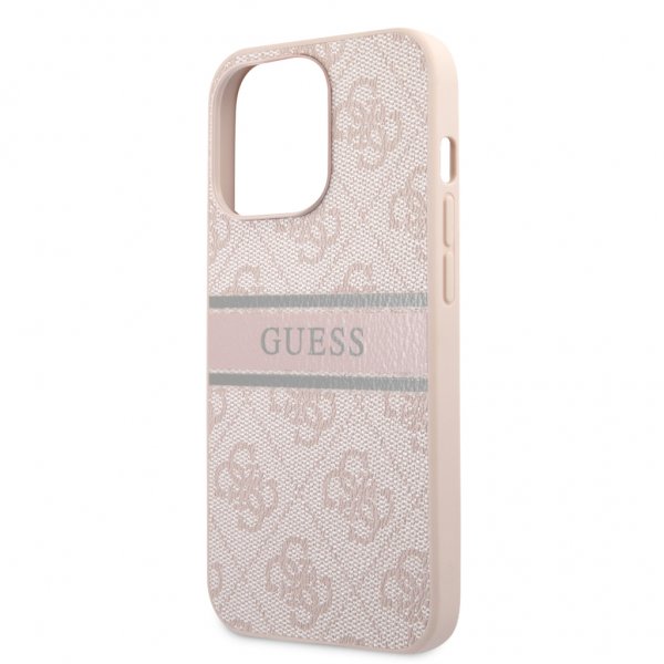 Guess iPhone 13 Pro Skal Printed Stripe Rosa