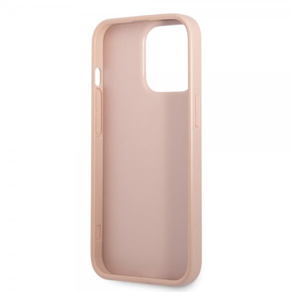 Guess iPhone 13 Pro Skal Saffiano Double Cardslot Rosa
