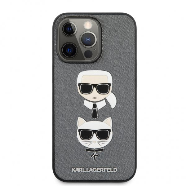 Karl Lagerfeld iPhone 13 Pro Skal Saffiano Silver
