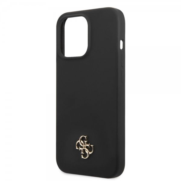Guess iPhone 13 Pro Skal Silicone Metal Logo 4G Svart