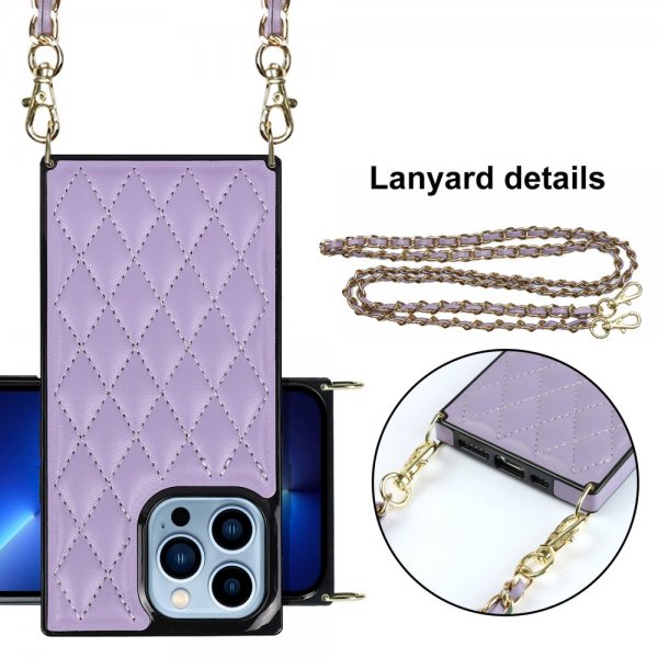 iPhone 13 Pro Skal Square med Strap Lila