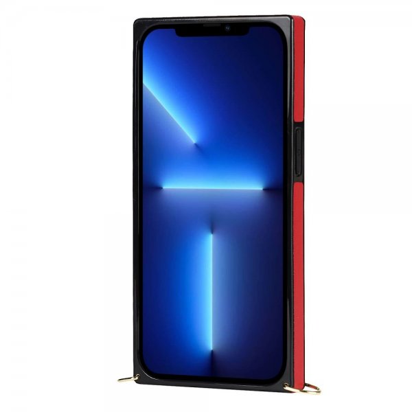 iPhone 13 Pro Skal Square med Strap Röd