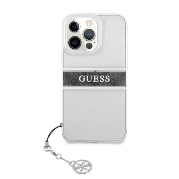 Guess iPhone 13 Pro Skal Stripe Charm Grå