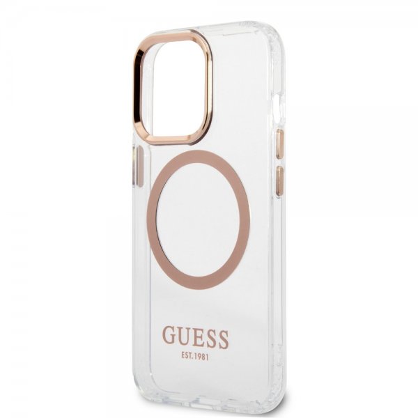 Guess iPhone 13 Pro Skal Transparent MagSafe Guld Transparent